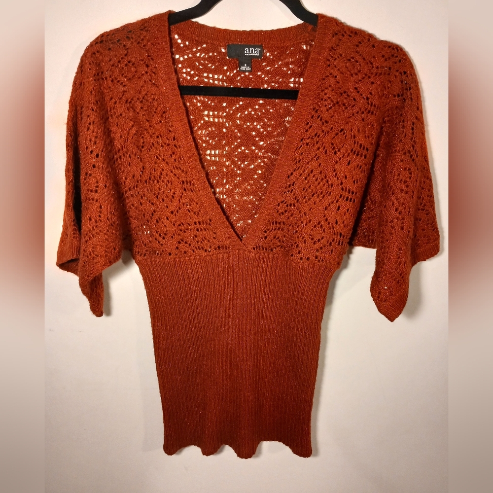 a.n.a Women's Rust V-Neck Sweater - Picture 1 of 11